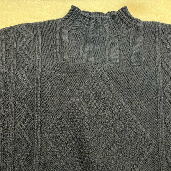 FACONNABLE Navy Blue 100% Wool Sweater Size Medium Unisex VINTAGE - Picture 3 of 7